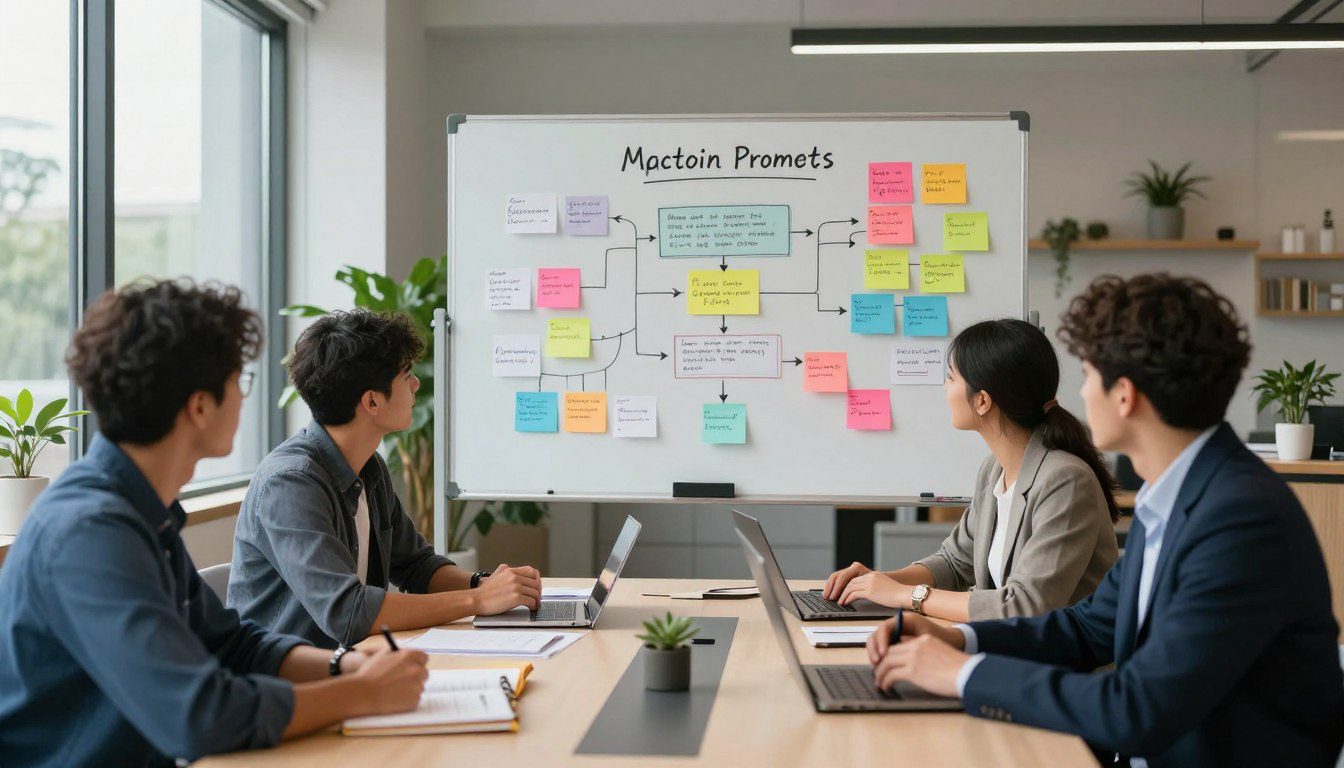 Examples of AI caption prompts for brands shown on a phone screen