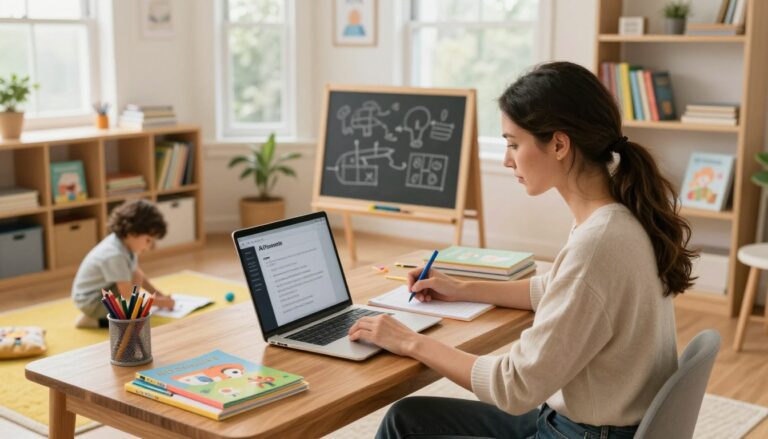 AI prompts for homeschool moms used to plan a weekly lesson schedule