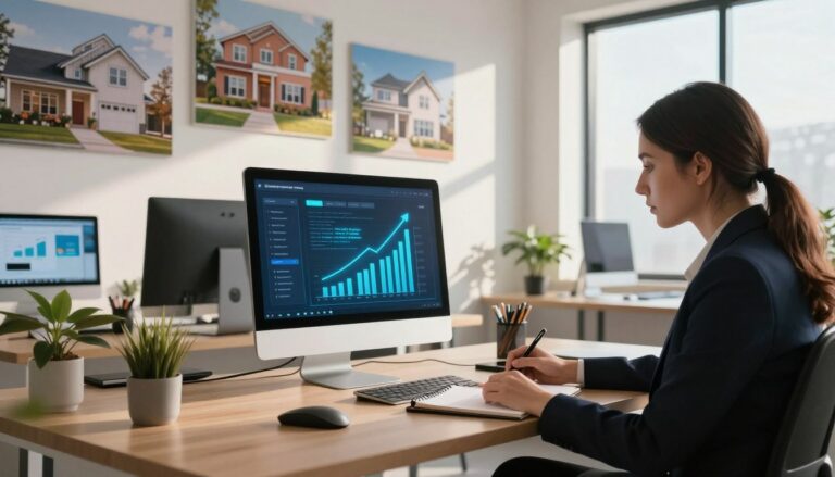 Collection of AI prompts for realtors shown in a real estate workflow