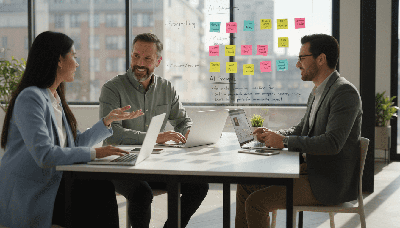 AI prompts for small business about page