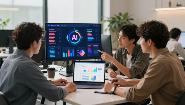 Workflow diagram showing how to use AI for social media management