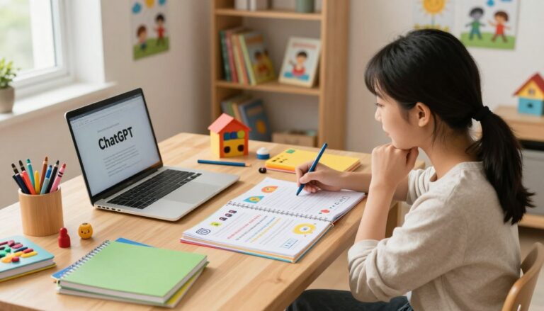 Sample weekly schedule showing how to use ChatGPT for homeschool lesson plans