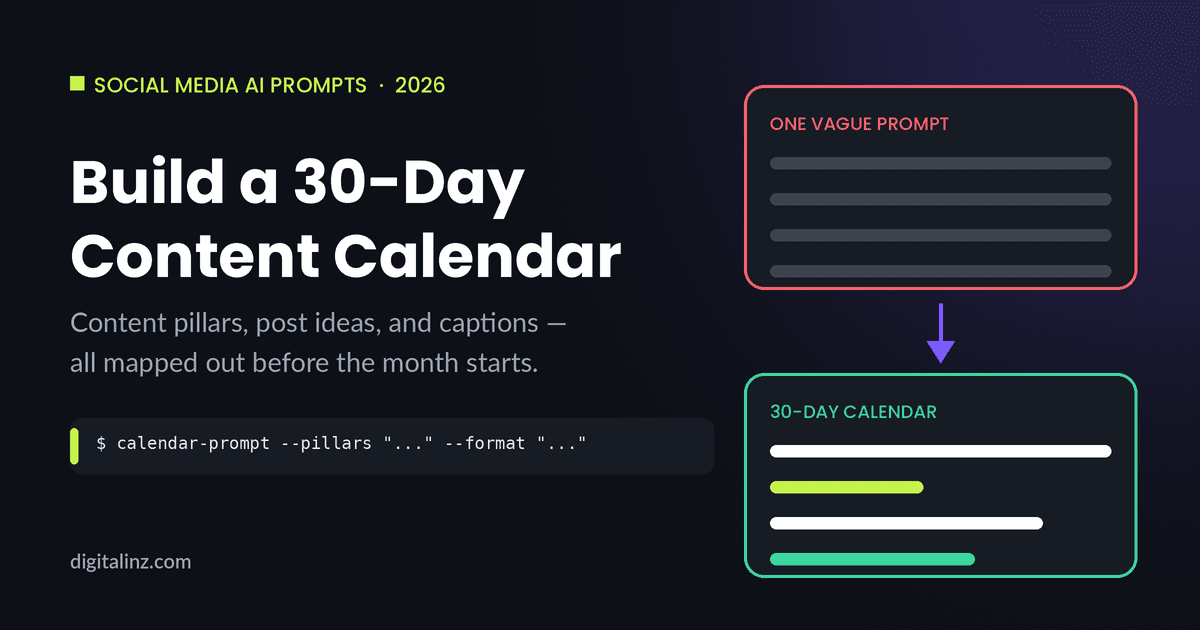 30-day content calendar with ChatGPT: one vague prompt vs a full 30-day calendar