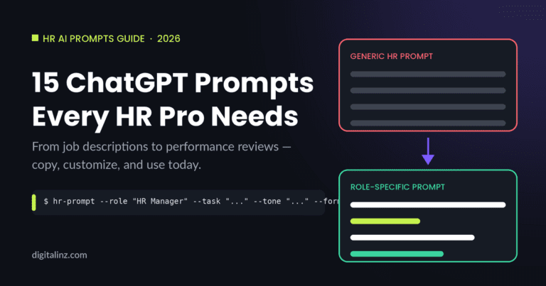 Best ChatGPT prompts for HR professionals: generic vs role-specific prompt diagram