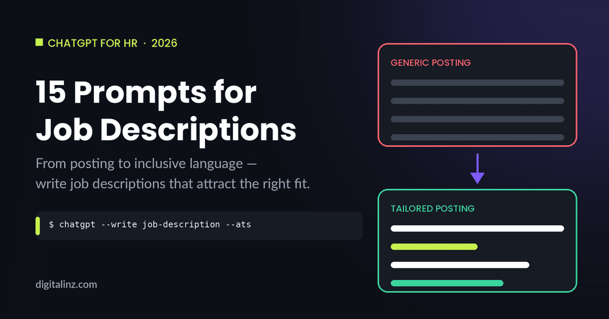 Diagram showing a generic job posting transformed into a tailored job posting using ChatGPT prompts