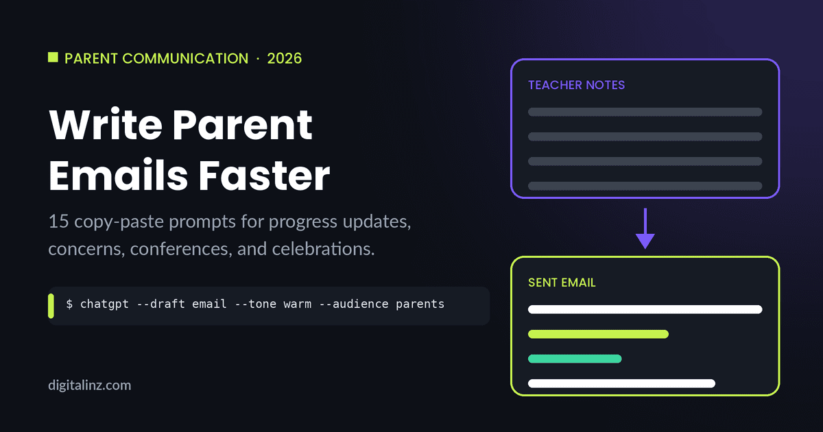 Diagram showing a teacher's rough notes being transformed into a sent parent email using ChatGPT prompts