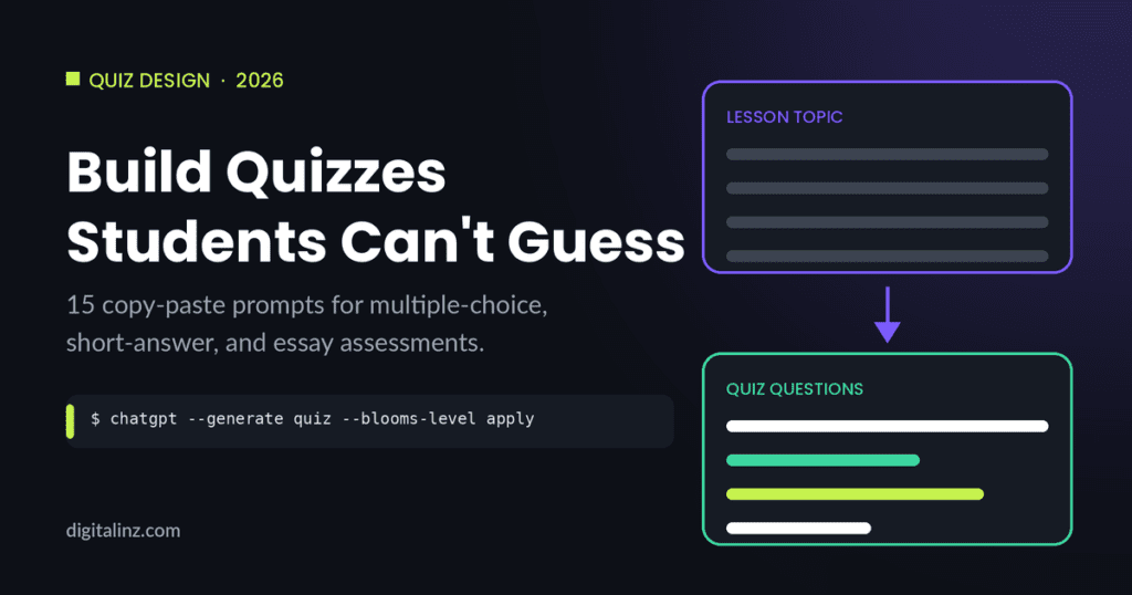 ChatGPT Prompts for Quizzes and Assessments (15 Templates, 2026)