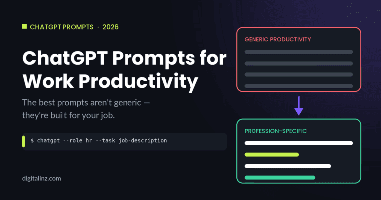 Diagram comparing generic productivity prompts with profession-specific ChatGPT prompts