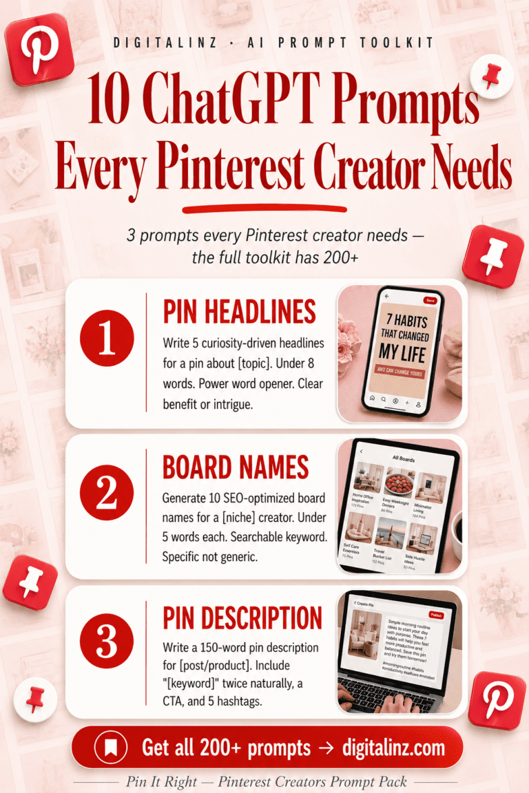 best ChatGPT prompt packs for Pinterest creators — Pin It Right