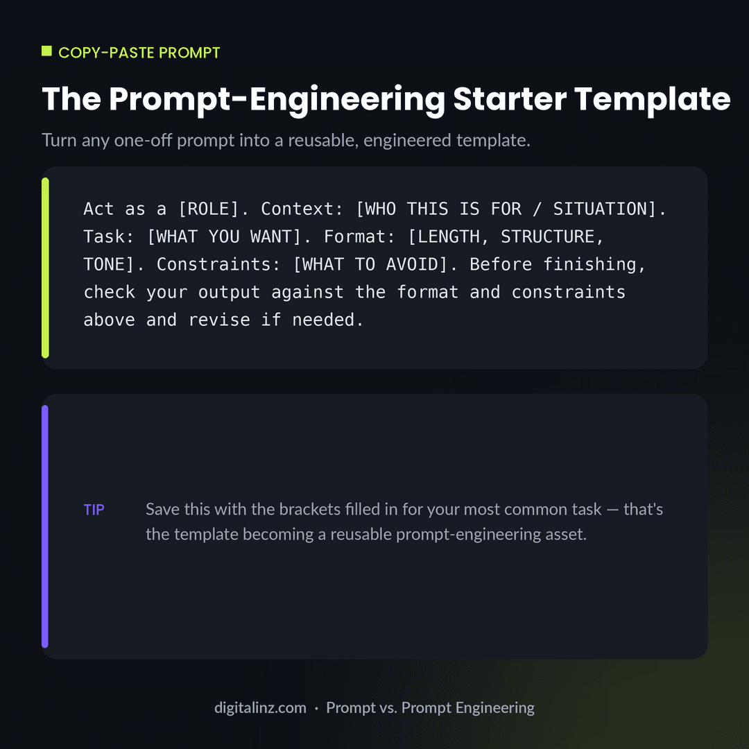 Copy-paste prompt engineering starter template prompt