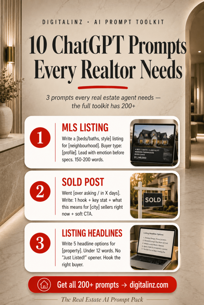 best ChatGPT prompt packs for real estate agents — Real Estate AI Prompt Pack