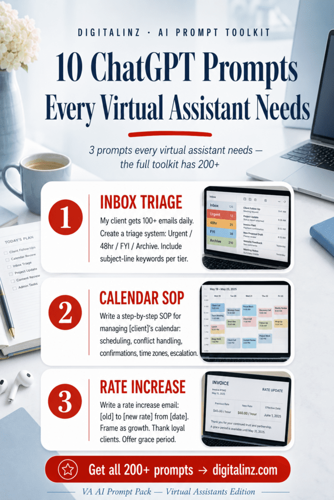 best ChatGPT prompt packs for virtual assistants — VA AI Toolkit
