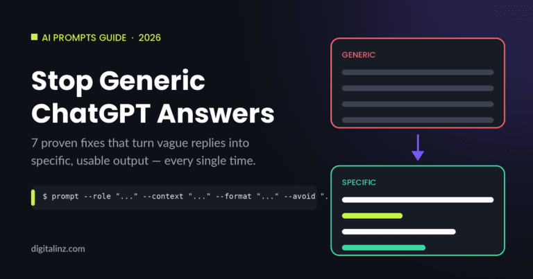 ChatGPT generic answers: generic vs specific output diagram