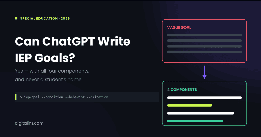 Can ChatGPT write IEP goals - the 4-component formula for measurable special education goals