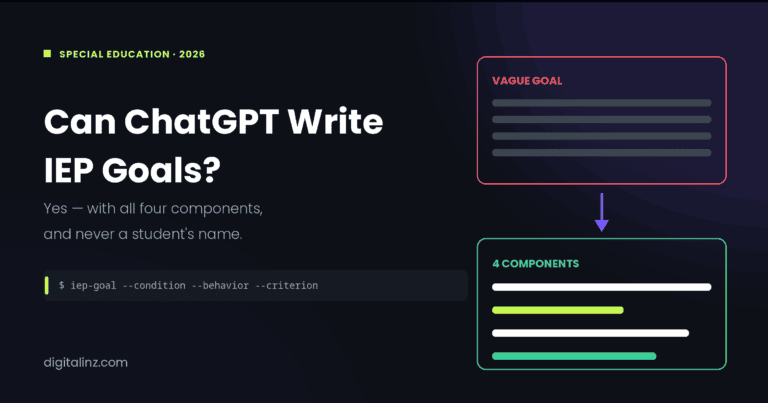 Can ChatGPT write IEP goals - the 4-component formula for measurable special education goals