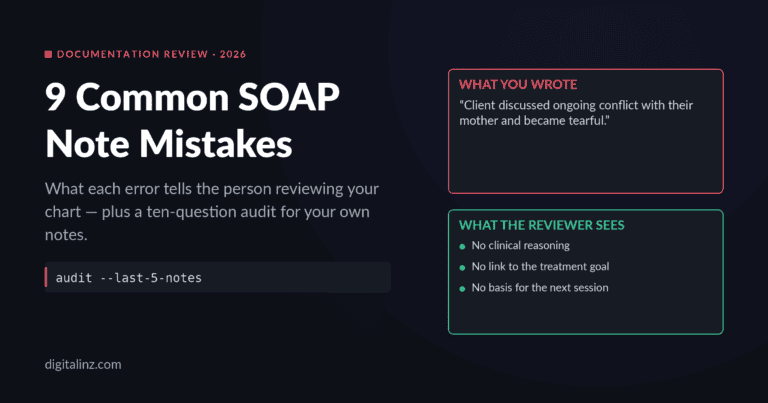 Common SOAP note mistakes — what you wrote versus what the reviewer sees