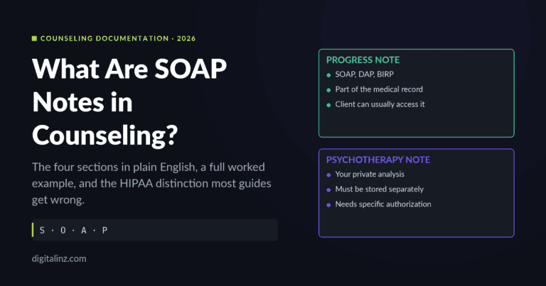 What are SOAP notes in counseling — progress note versus psychotherapy note
